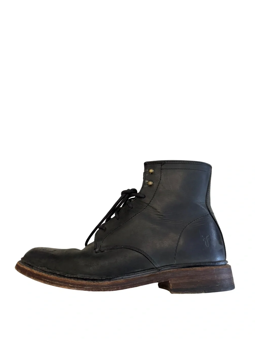 Frye James Lace Up Mens Black Leather Lace Up Casual Dress Boots Size 9.5 D